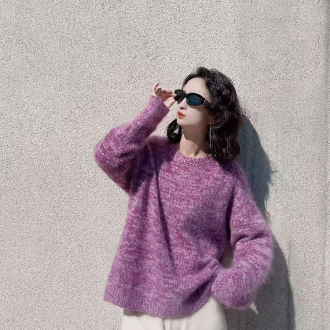 【S系列-花纱套头】轻奢 山羊绒花纱圆领长袖秋冬季时尚女款羊绒衫