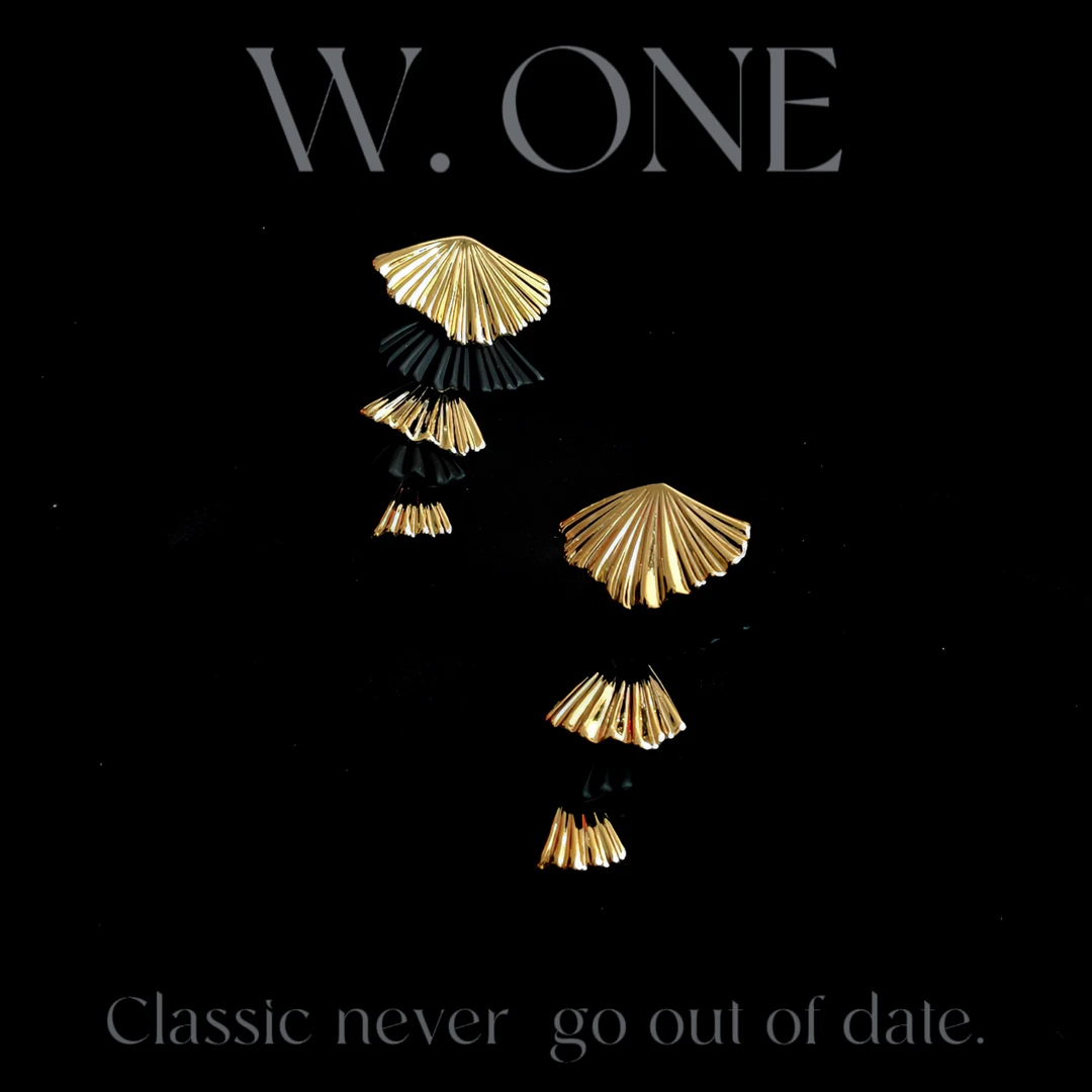 铜合金耳饰 【W. ONE】小众设计设计高级感银杏叶流苏耳环复古