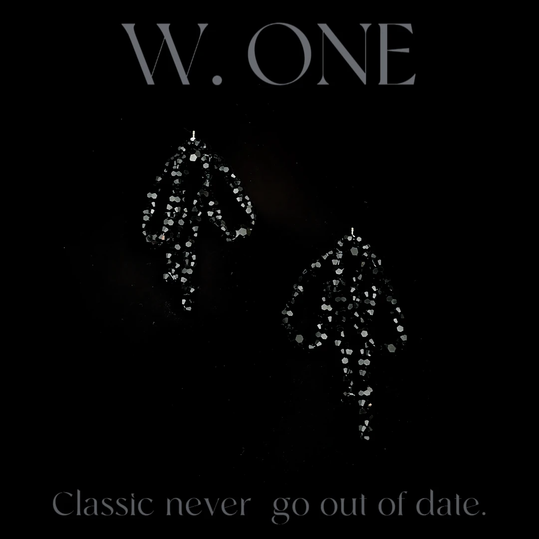 非金属莫桑石耳饰 【W. ONE】小众水晶编织蝴蝶结串珠流苏款耳环