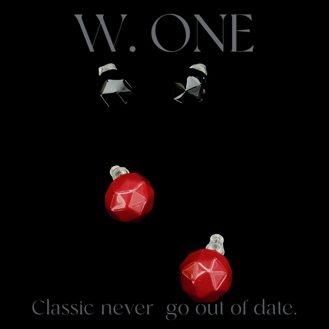 非金属亚克力耳饰 【W. ONE】复古法式亚克力耳钉不规则菱形耳环