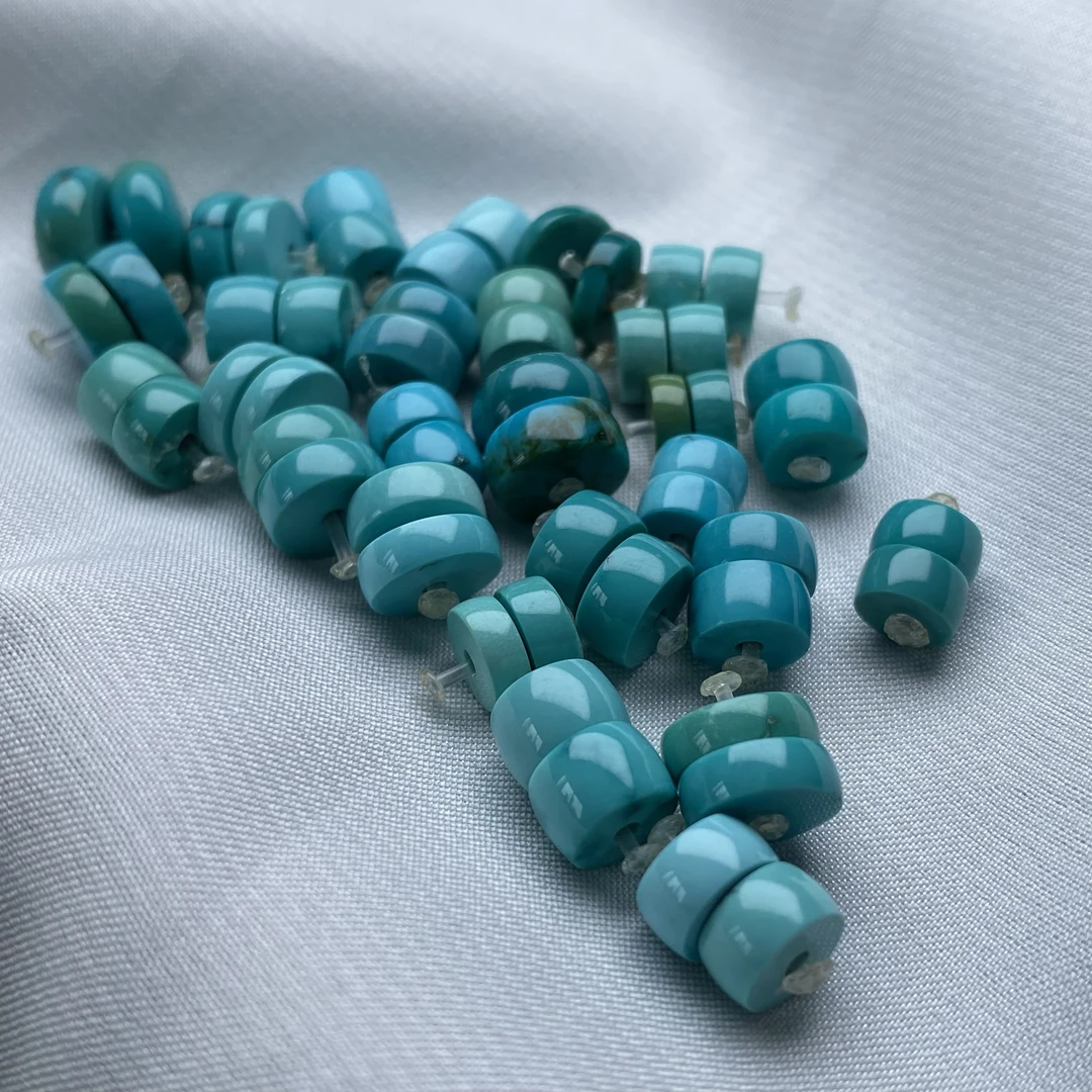 精工直切隔片隔珠绿松石配饰时尚百搭玉化料《发一对多样性发货》