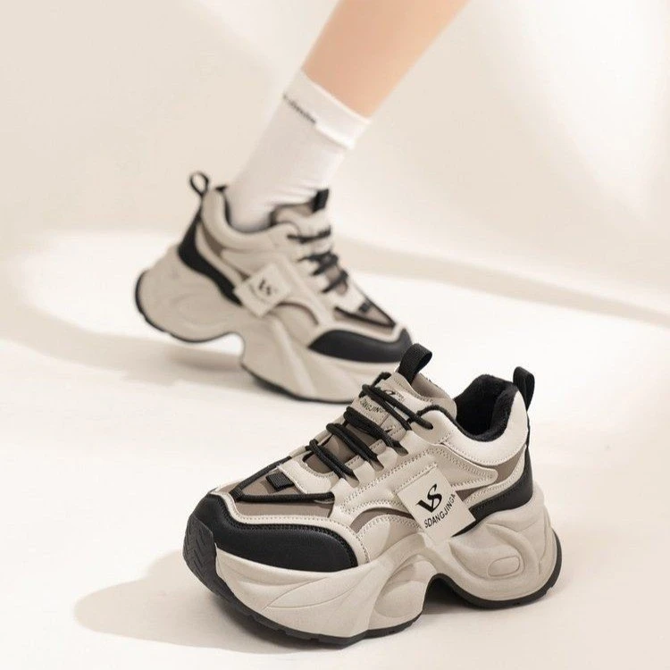 巧克力/现货冬款运动时尚休闲百搭复古1118网红加绒老爹鞋女ins