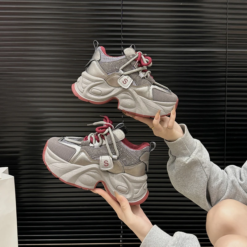 6001闪耀/24秋冬新款老爹鞋运动时尚老爹鞋加绒百搭增高