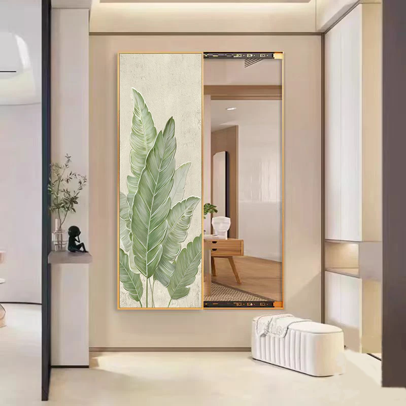 包安装-家大业大隐藏式全身镜奶油风卧室防水穿衣镜玄关装饰挂画