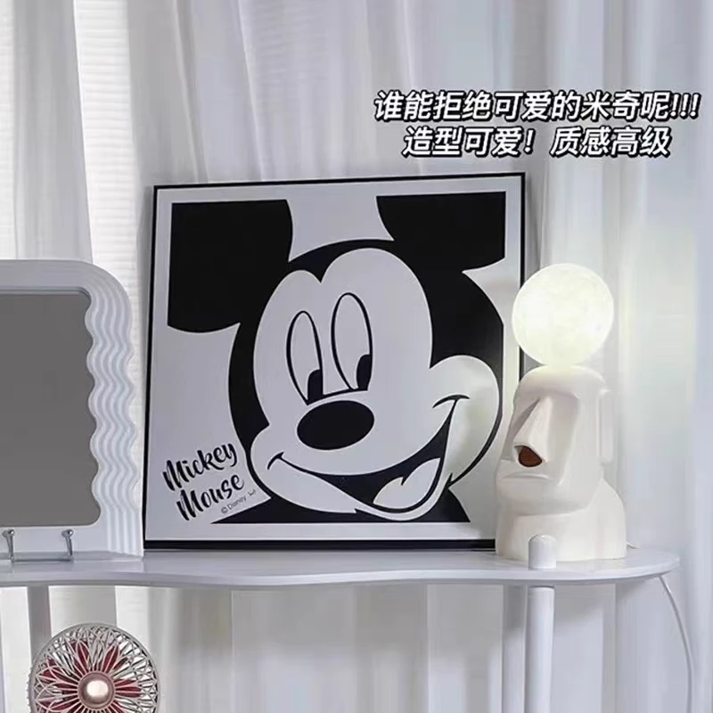 黑白米奇卡通装饰画米老鼠儿童房卧室床头挂画ins客厅电视柜摆画