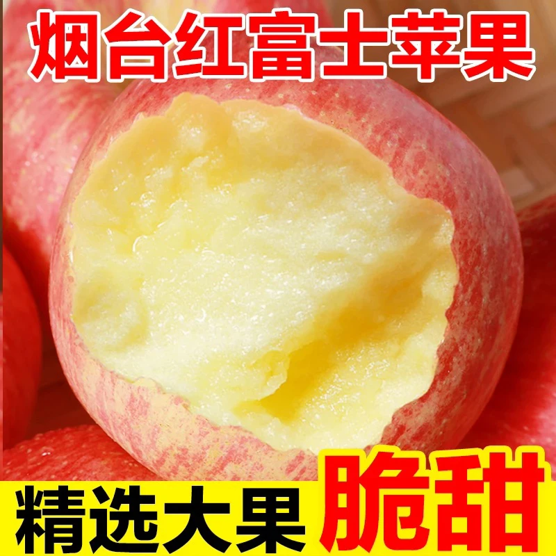 F【京东包邮】正宗山东烟台栖霞红富士苹果应季新鲜水果脆甜可口