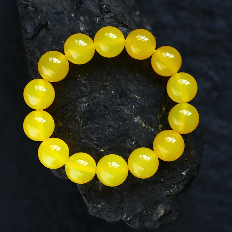 【柏嘉珠宝】精美气质黄玉髓时尚手串轻奢【附证书+礼盒】（JR01260）