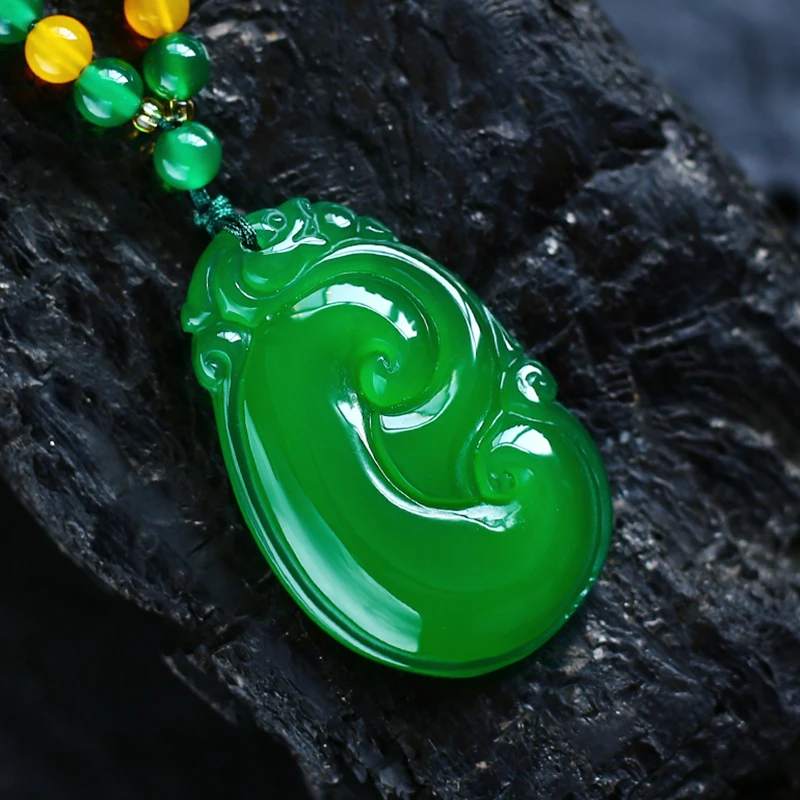 【一林甄选】精美玉石气质如意吊坠【附证书+礼盒】玉髓（JD008111）