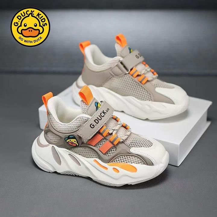 小黄鸭男童运动鞋2024夏季现款单网镂空休闲鞋中大童跑步鞋