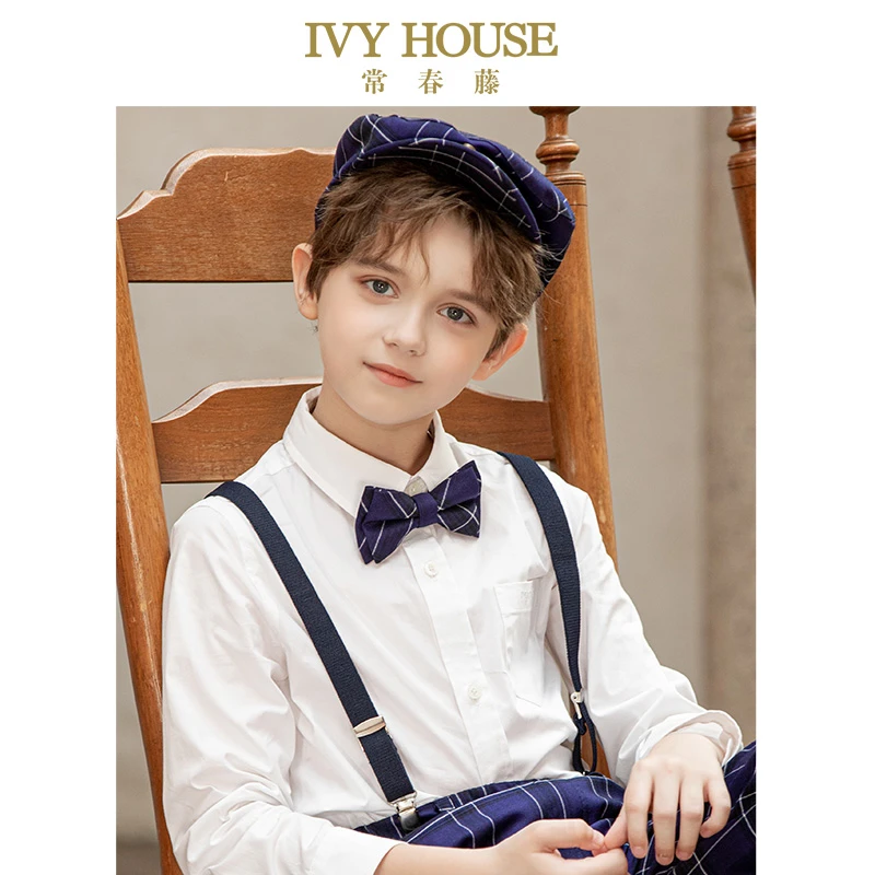 IVY HOUSE常春藤童装男童领饰2023春季新款 格纹领结配饰英伦绅士