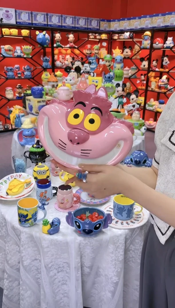 【闪购商品】.@@陶瓷柴郡猫储物罐