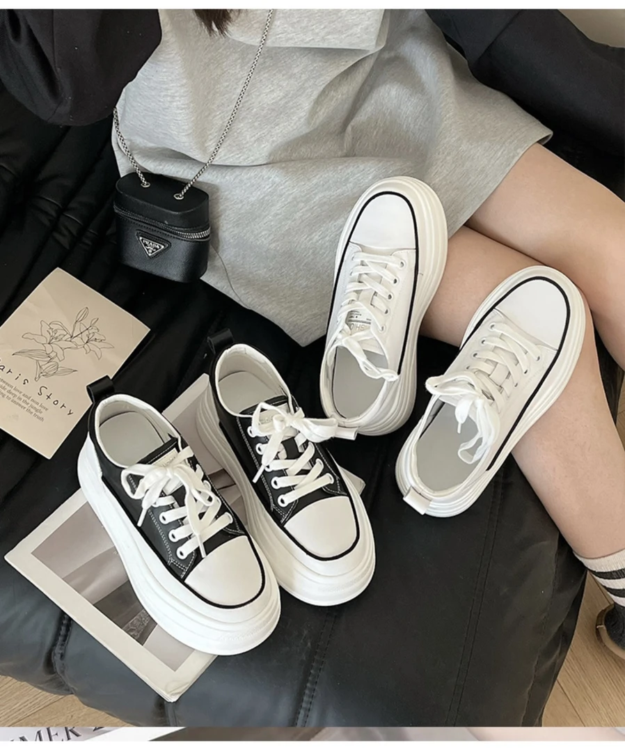 【老彭同学】G63-8春季时尚百搭厚底小白鞋