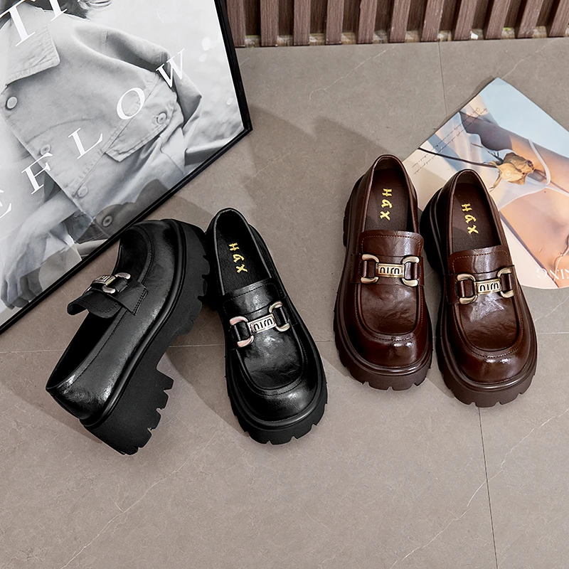 【老彭同学】6612时尚百搭舒适休闲厚底乐福鞋