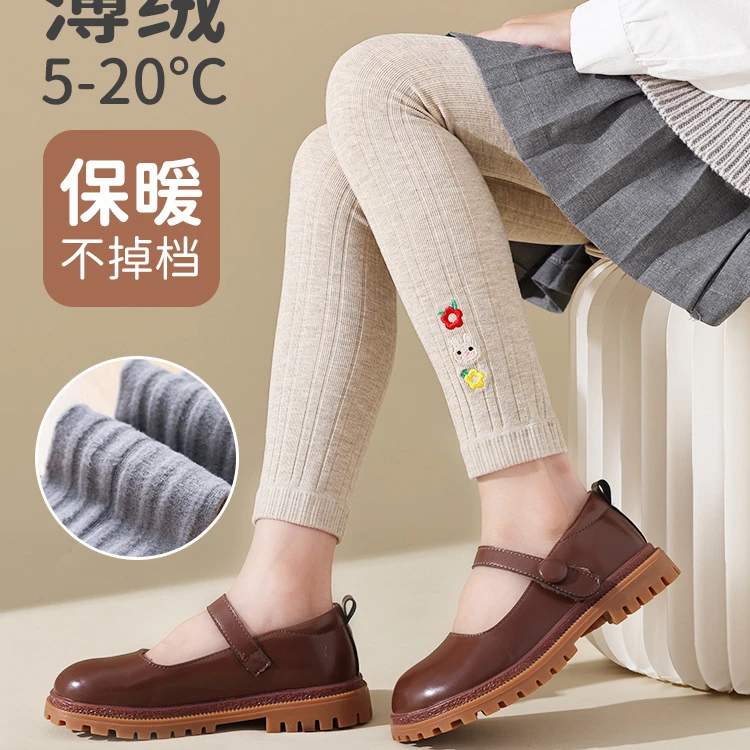 23秋冬加绒加厚儿童打底裤九分女童连裤袜儿童打底袜连体袜棉质裤