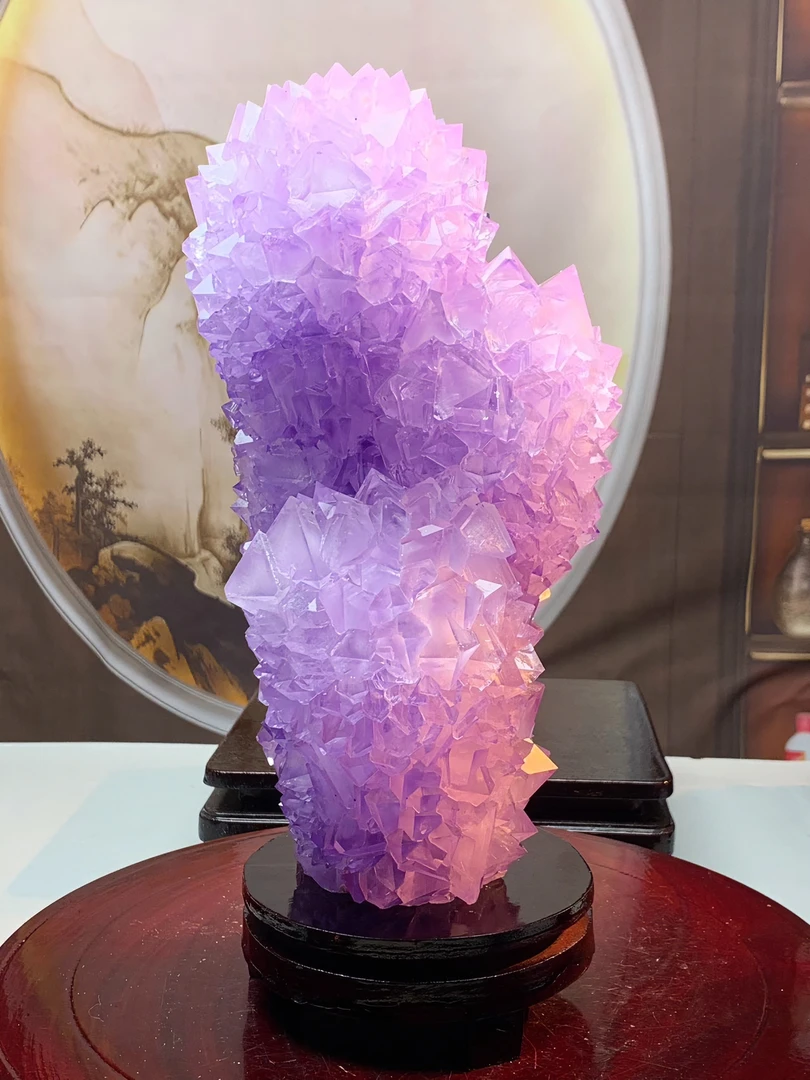 精品石花 家具摆件 盆景观赏 桌面摆件，创意紫色微景观点缀立体