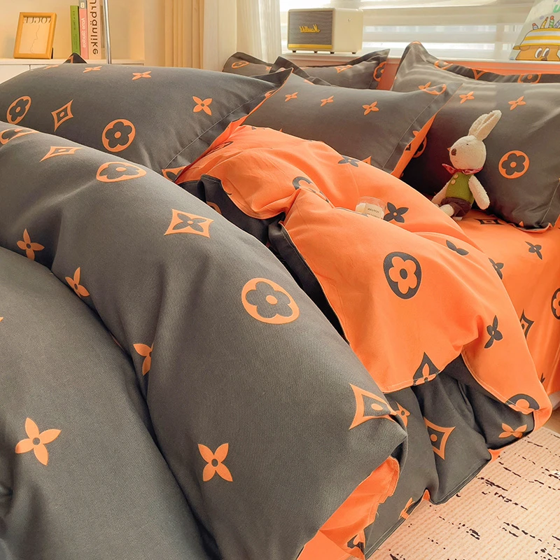 四季通用100%斜纹磨毛加厚亲肤四件套床上用品学生宿舍三件套被套