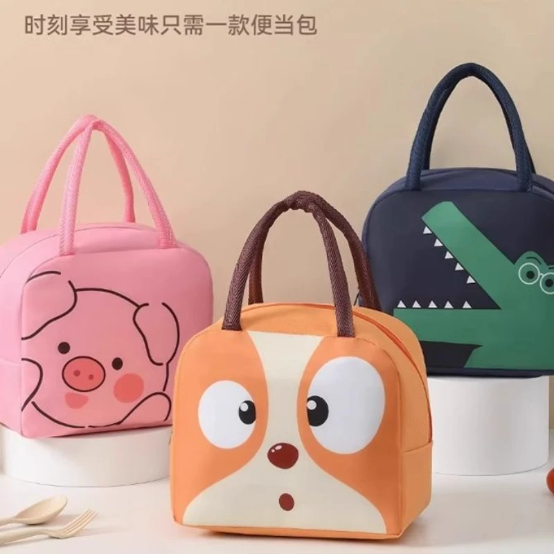 可爱卡通饭盒袋大容量便当包学生上班族带饭包手提保温早午餐饭盒