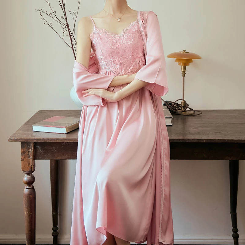 2025夏季新款性感睡衣女长款吊带低奢高级感家居服睡裙睡袍春秋款
