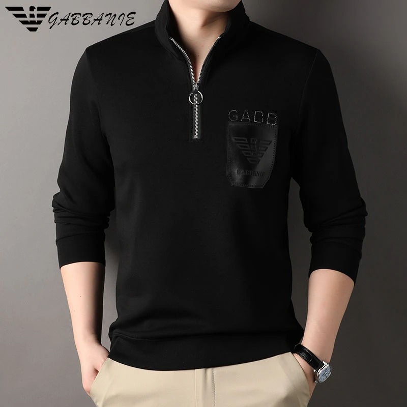 意大利专柜正品春秋季新款T恤长袖中青年男士立领百搭卫衣POLO衫