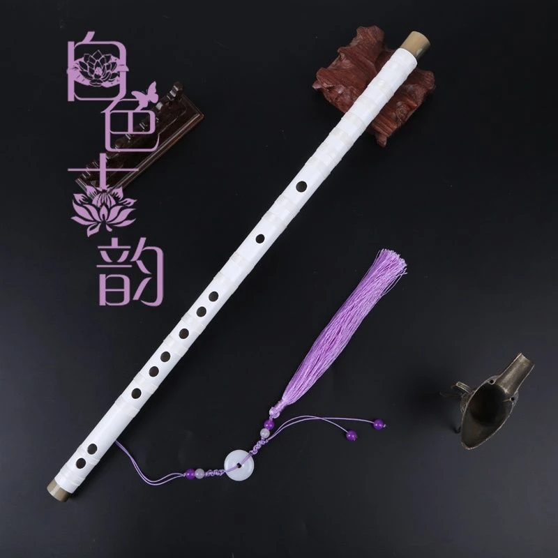白色古风竹笛笛子 初学者基础笛练习学生成人初学演奏笛横笛乐器