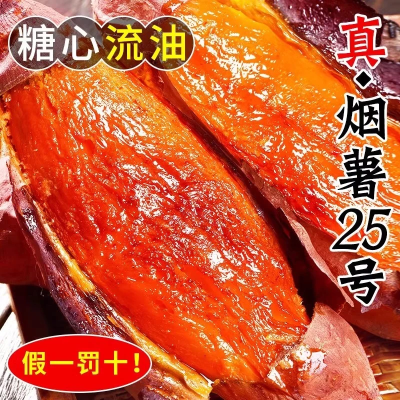 山东沙土地甘甜25红心烤红薯种植蜜甜糖化烤地瓜沙地好吃糖心冰薯