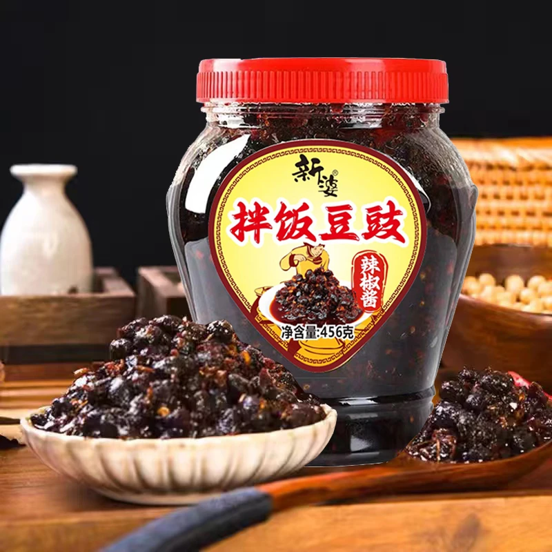 新婆风味传统工艺豆豉农家发酵豆豉豆瓣酱香辣即食下饭豆鼓辣椒酱
