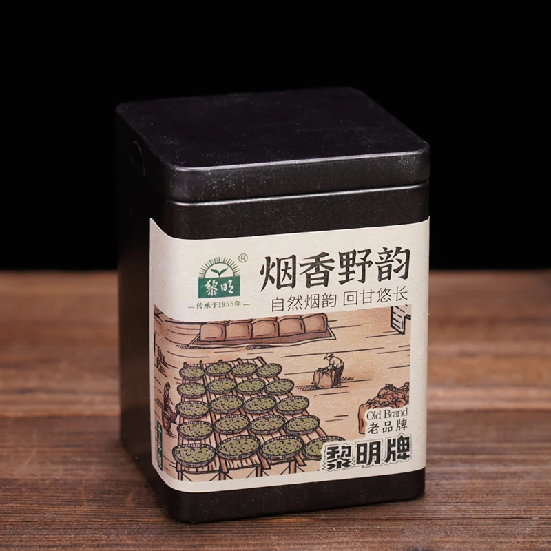 黎明茶厂2024年烟香野韵生茶80g云南普洱生茶叶布朗老树茶铁罐装