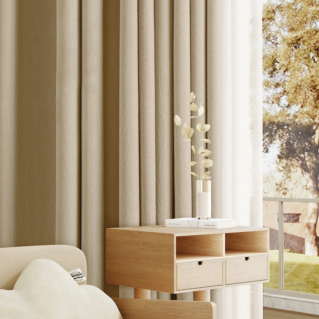 法式加厚雪尼尔高遮光成品窗帘卧室客厅带花边室内法式窗帘布艺