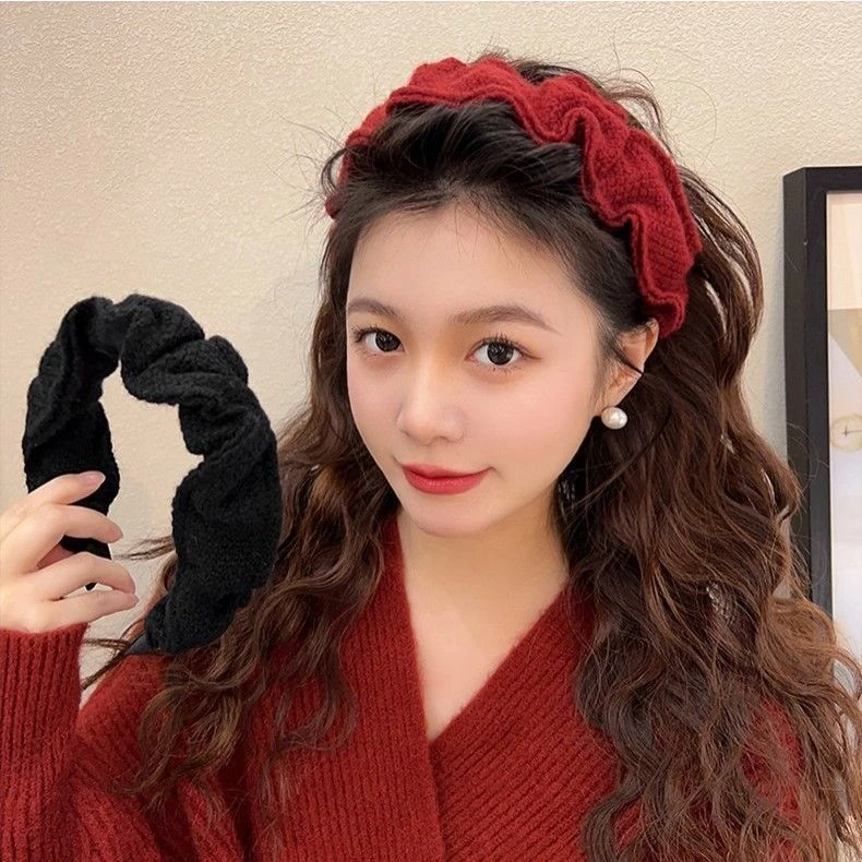 优雅也甜~气质高颅顶发箍女高级感秋冬毛线头箍2023年网红新款
