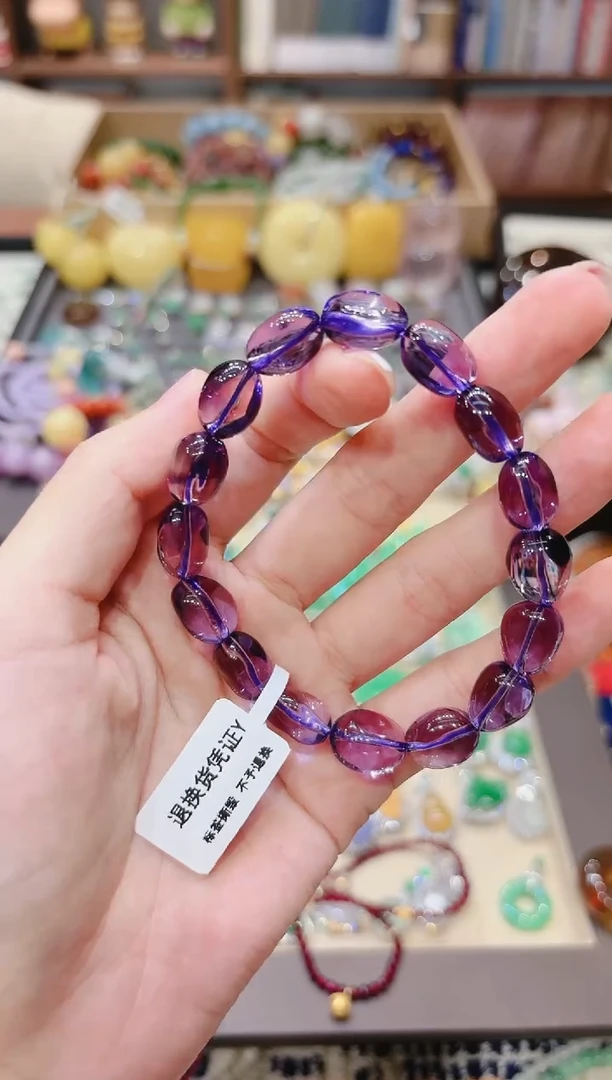 【闪购商品】水晶手串未镶嵌鹅卵石随型紫水晶手串