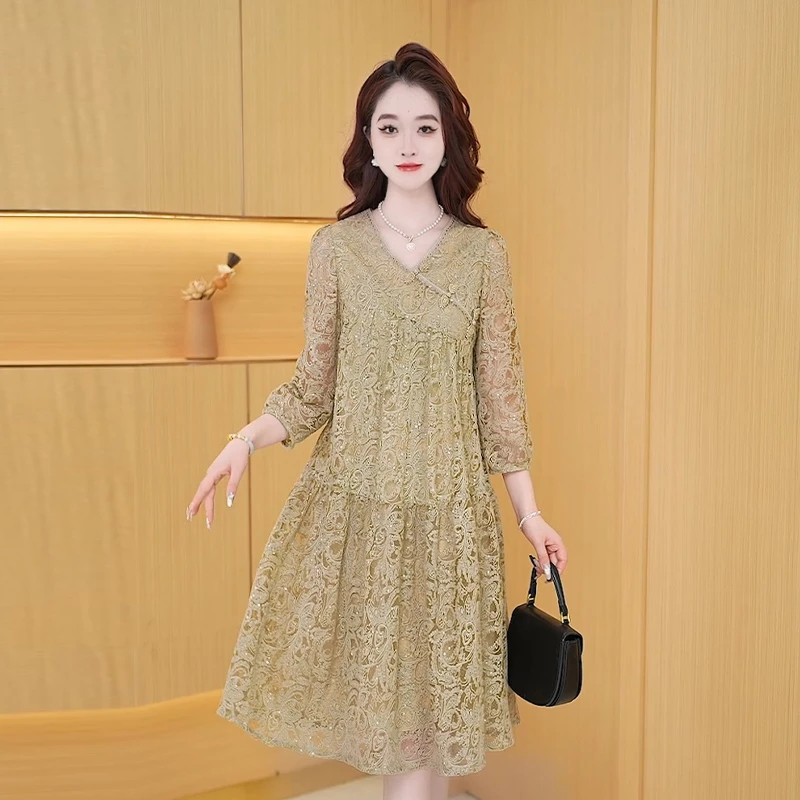 【连衣裙】早秋高贵法式休闲气质时尚洋气韩版收腰减龄宽松连衣裙