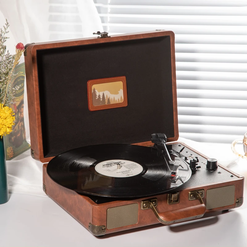 黑胶唱片机复古留声机蓝牙音响客厅欧式便携式生日新年礼物电唱机