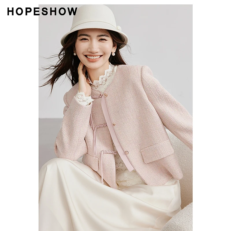 红袖春季2024新款女装 新中式香风正肩盘扣圆领短外套90124330430