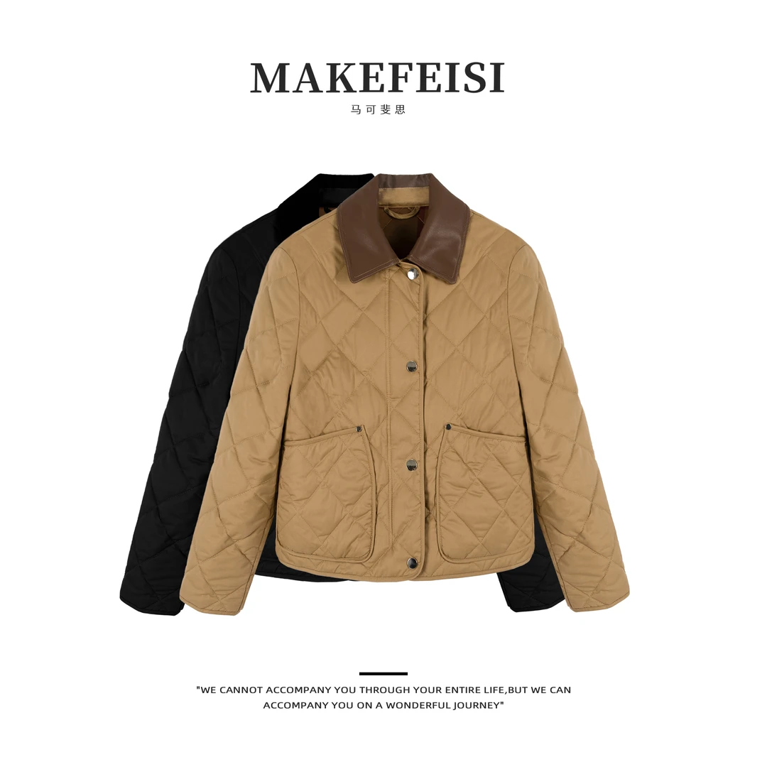 马可斐思【菱格夹克】奢定菱格拼皮短款外套WT262