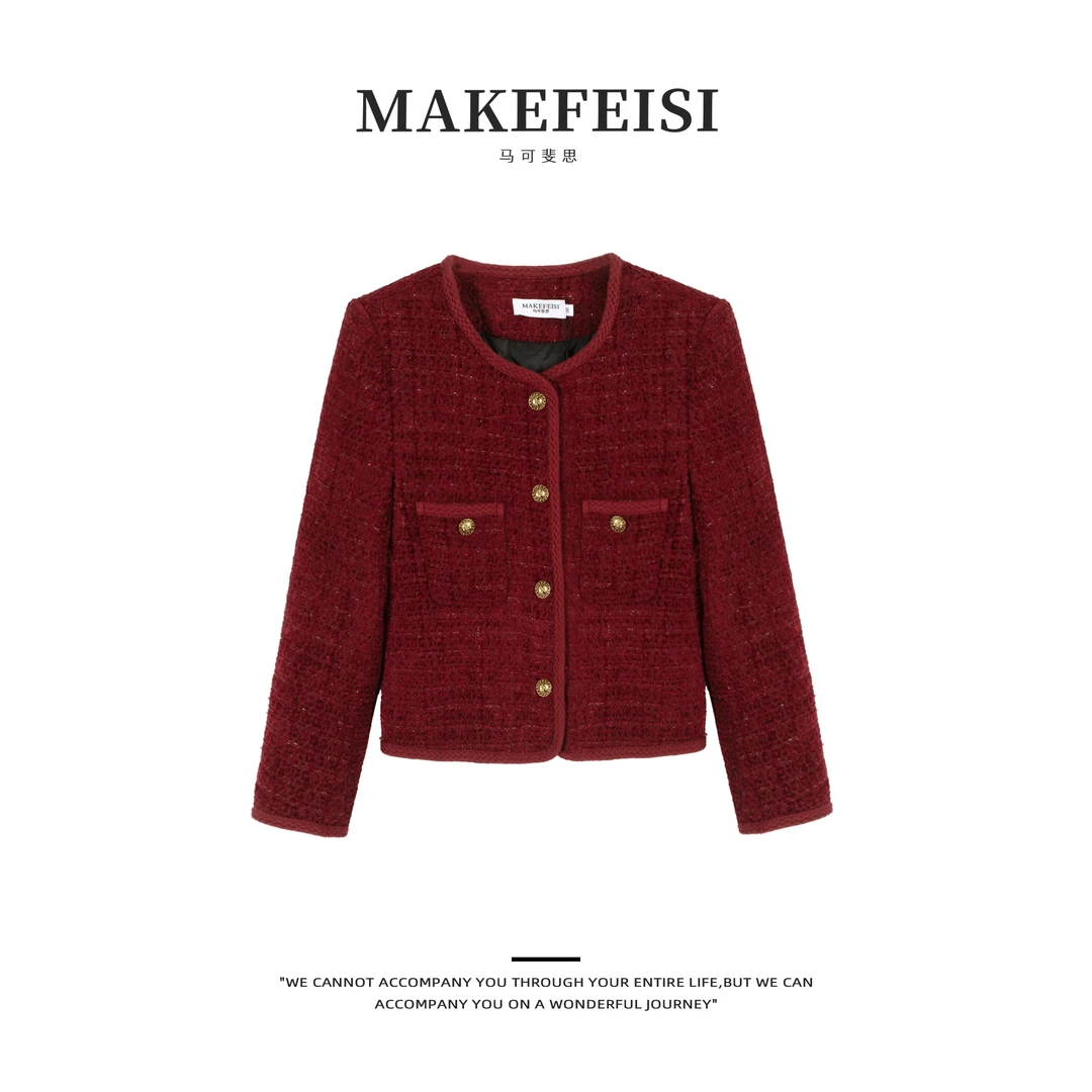 【马可斐思】圆领长袖小香风外套WT252