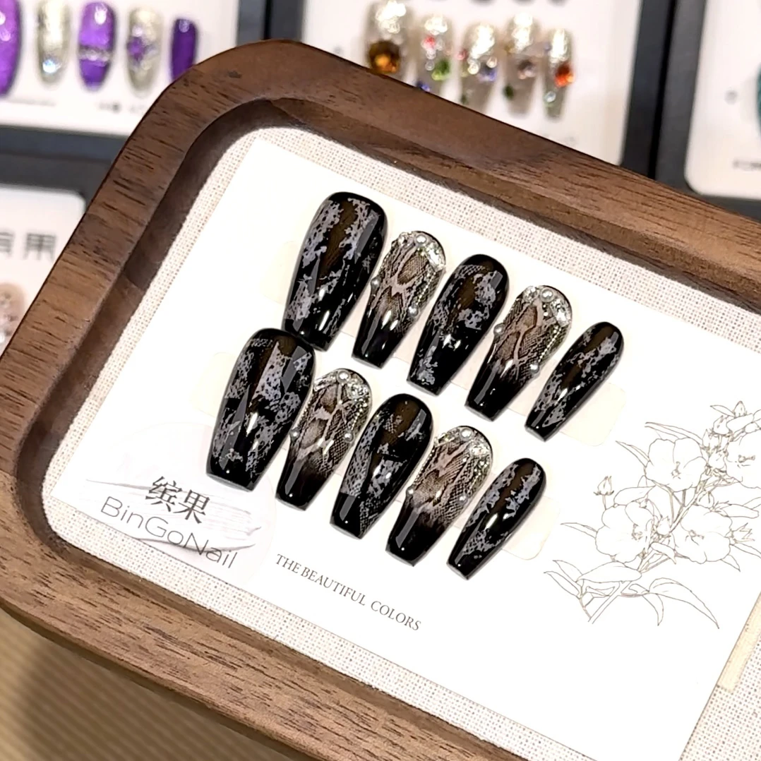 『蜕变』ins风气质蛇纹纯手工穿戴甲