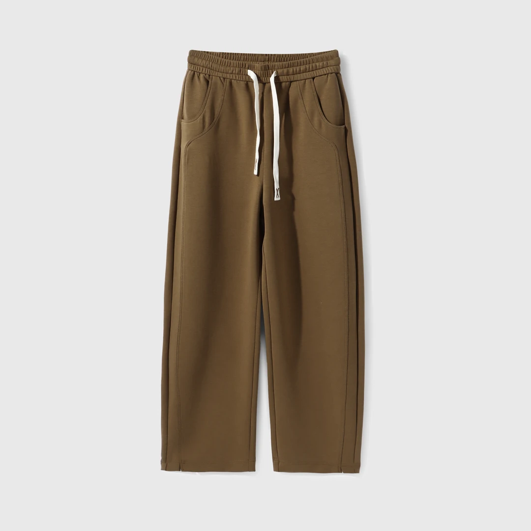 【桃子】抽绳松紧腰直筒修身显瘦休闲长裤舒适百搭535-1018