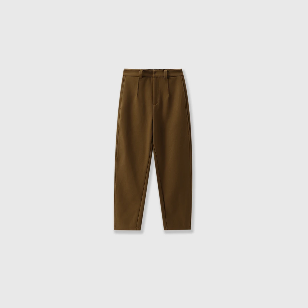 现货【百时】直筒棕色阔腿裤秋冬百搭休闲裤134-86387【阿邱时尚社】