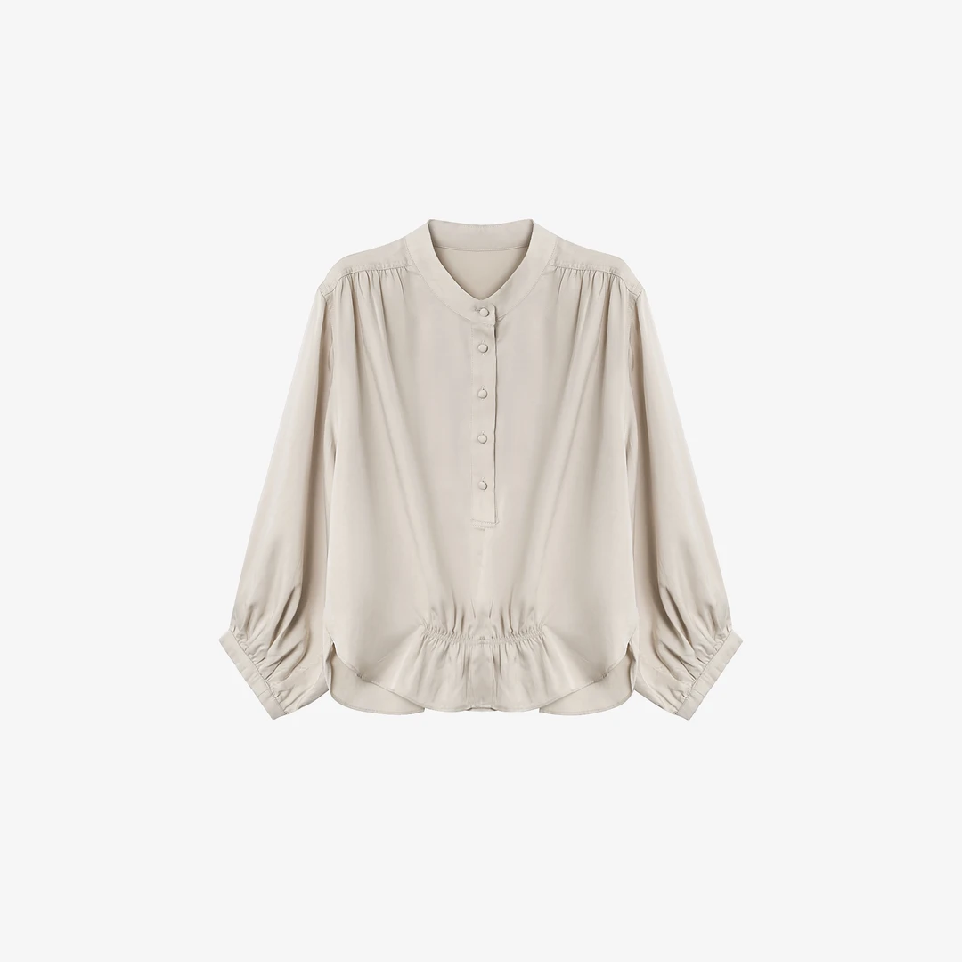 现货【溱桑】宽松长袖休闲上衣中袖衬衫2732-8619【阿邱时尚社】