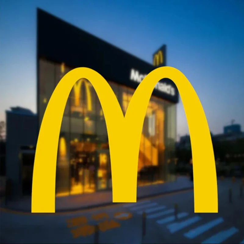 麦当劳品牌标志logo金拱门贴纸M创意汽车摩托车身玻璃反光装饰贴