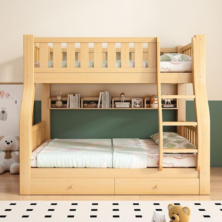 实木子母床上下床成人床两层高低床上下铺床儿童床双层上下铺木床
