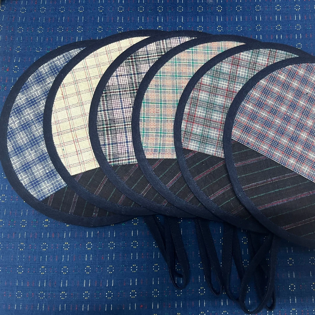 中国风非遗崇明土布纯手工折叠布扇便携式记忆性折叠夏天旅行必备