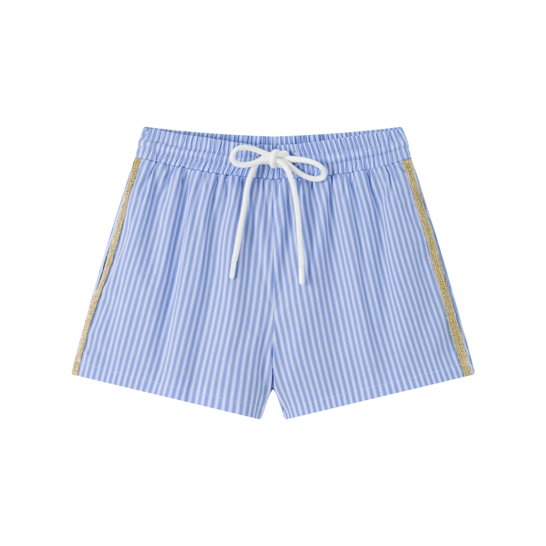 LIRYAL FORTUNE法式度假随性蓝白条纹短裤已申请原创保护盗版必究