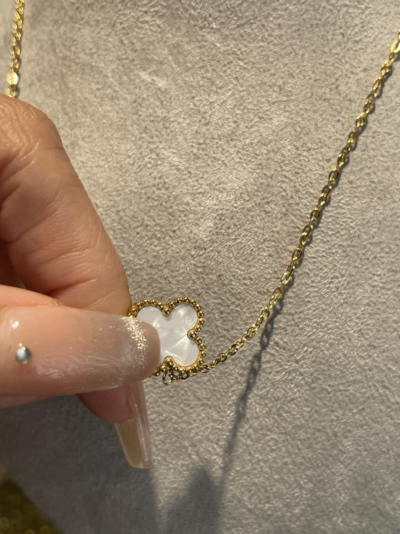 钛钢项链 四叶草轻奢时尚经典双面坠链简约小众气质项链