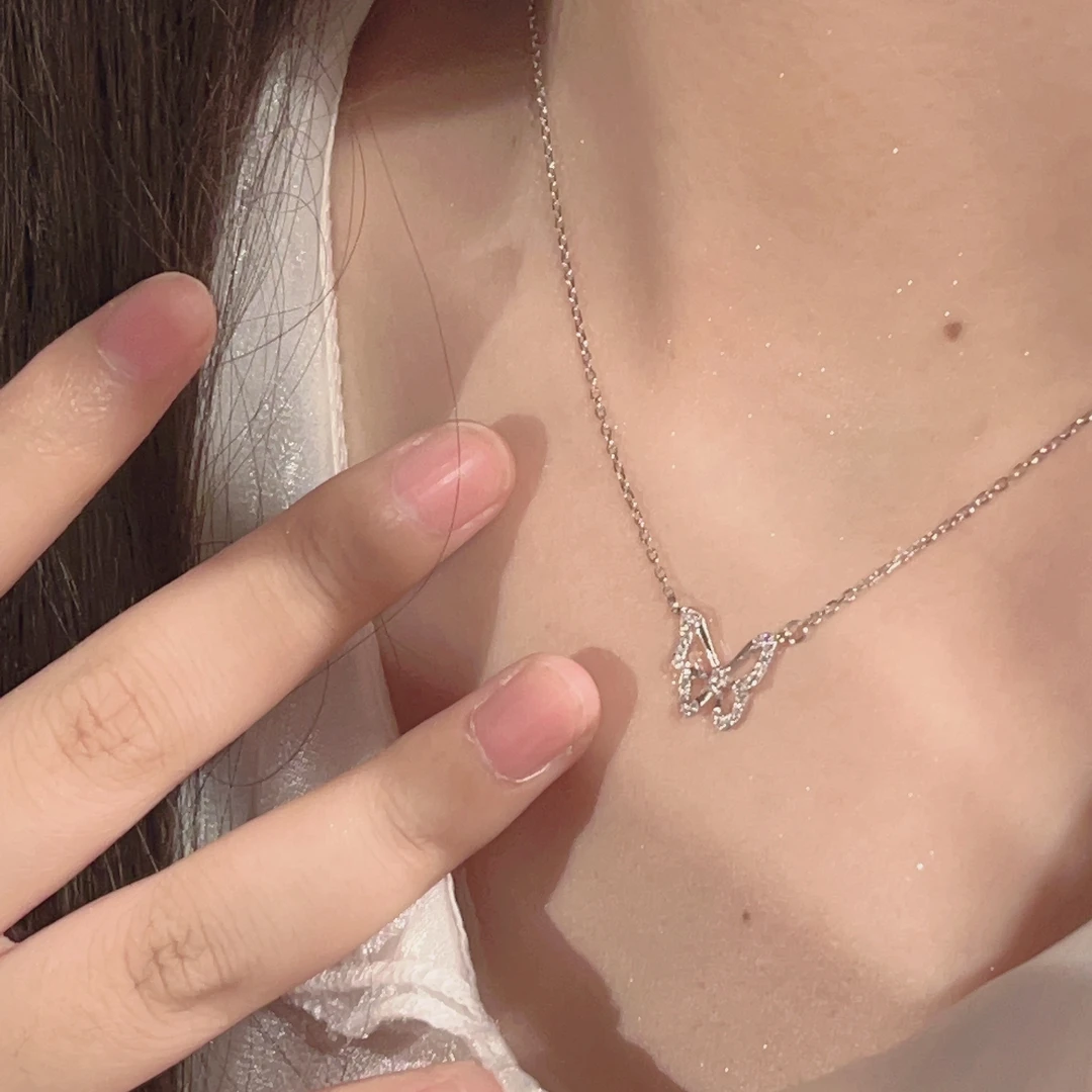 楚噢 坠链均925银 蝴蝶项链新轻奢气质简约甜美少女精致百搭仙气