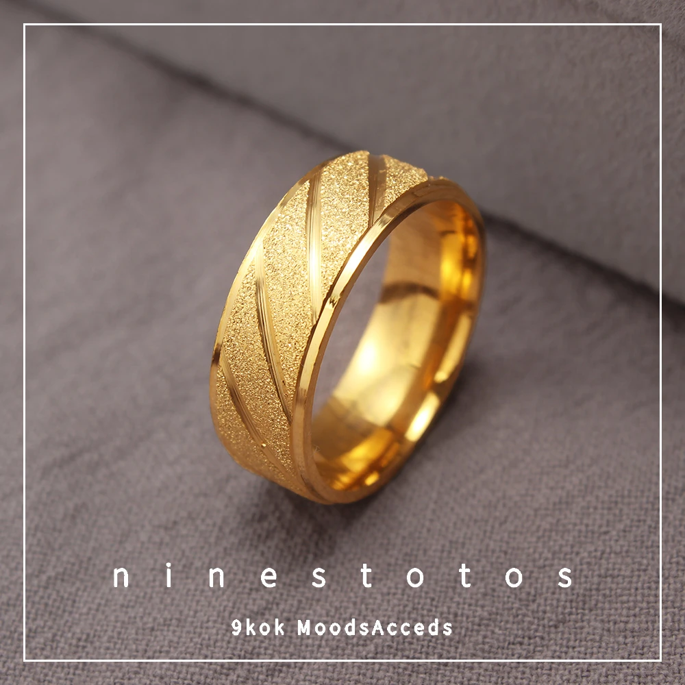 钛钢戒指 新款高级感轻奢款女男士素圈金色戒指小众情侣手饰品