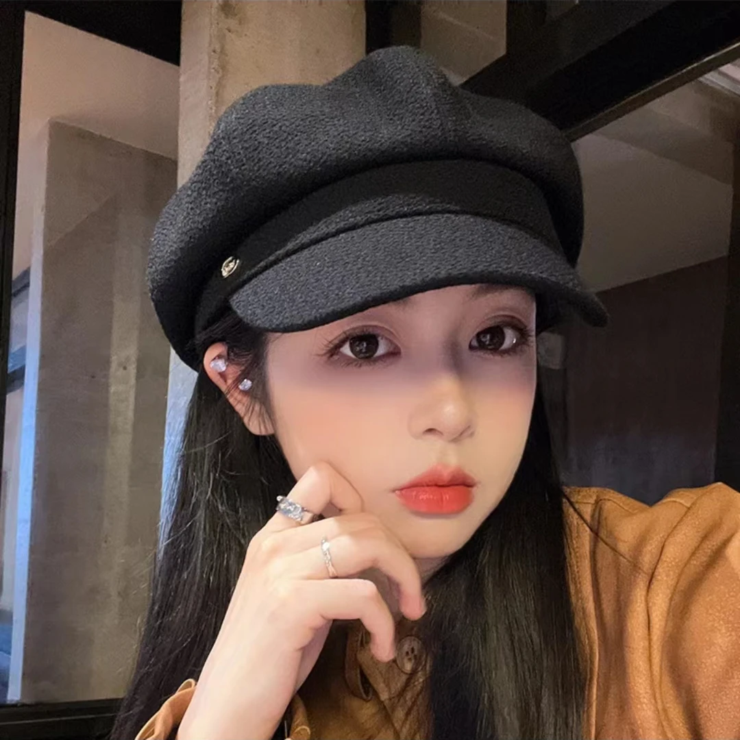 八角贝雷帽洋气帽子气质百搭英伦风鸭舌报童帽显脸小画家网红帽子