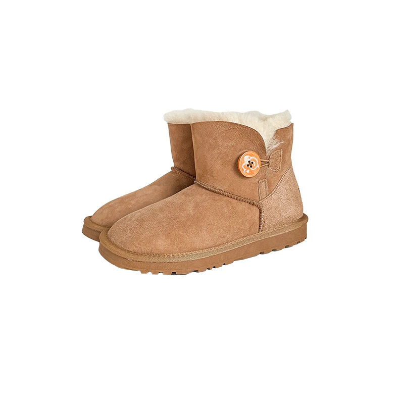 AUSLUX短筒雪地靴单扣加绒雪地靴033A时尚保暖冬季女款加厚经典