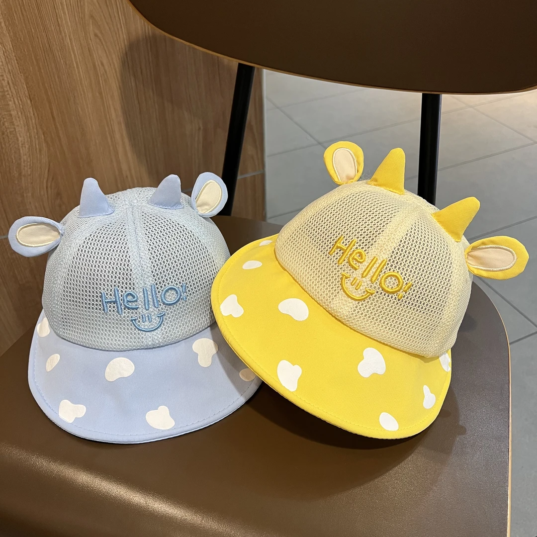 宝宝遮阳帽夏季大檐网眼婴儿渔夫鸭舌帽薄款男女儿童防晒棒球帽