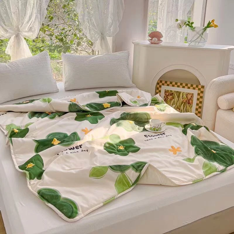 薄款亲肤针织夏凉被学生宿舍单人床凉感夏被机洗水洗空调被可爱